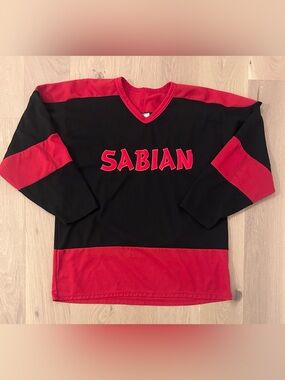 Vintage Sabian Cymbal Makers Canada Drums Hockey Jersey RARE